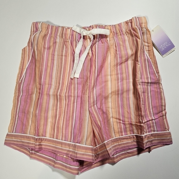 Stars Above Striped Pajamas Shirt & Short Set Multicolor Size Medium - Picture 4 of 14